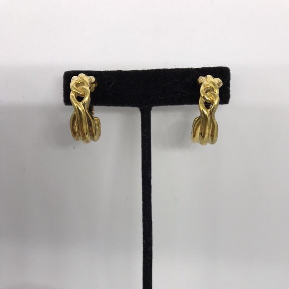 Vintage Givenchy Hoop Clip On Earrings gold tone - Picture 1 of 6